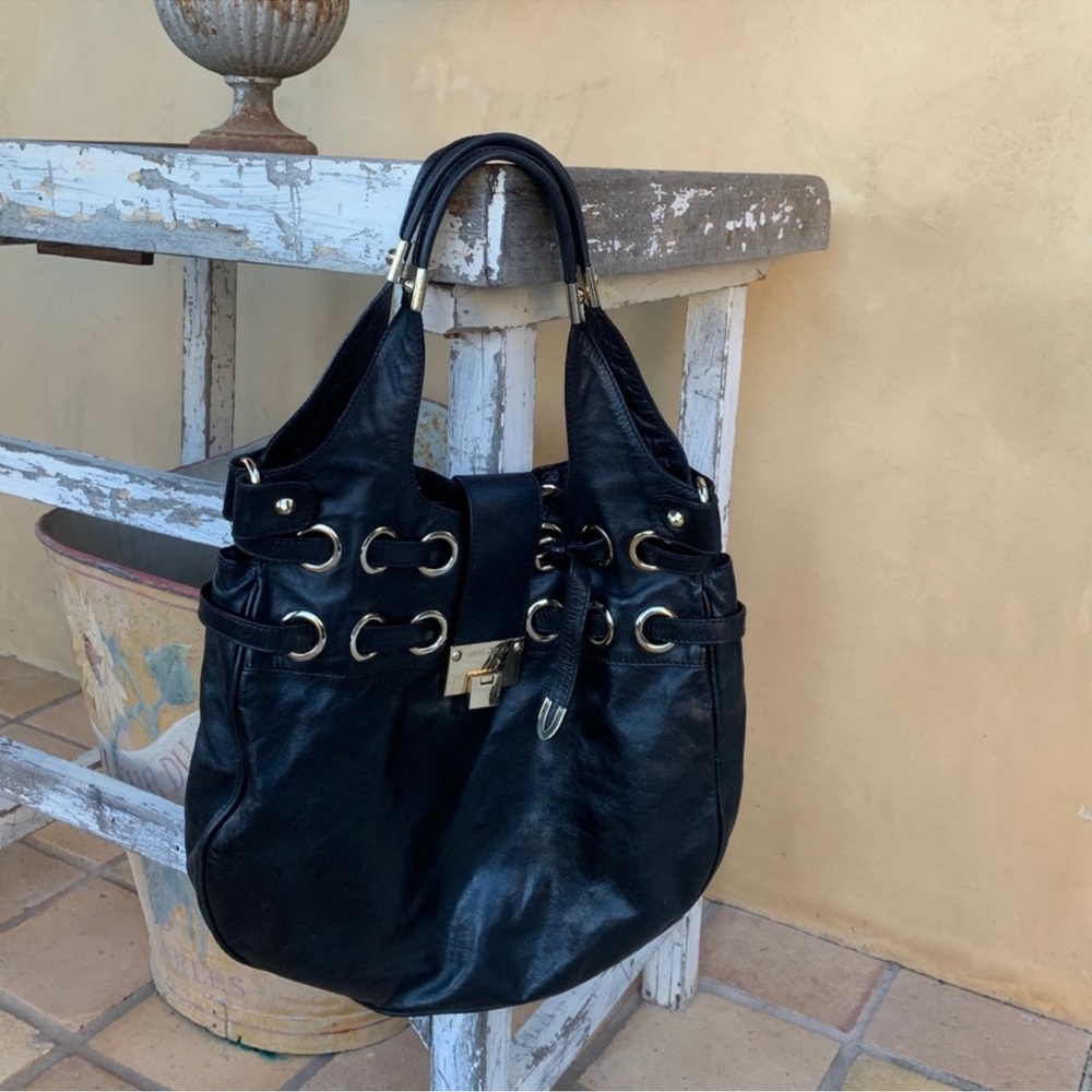 Jimmy Choo black leather bag